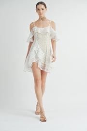 Lace Ruffle Mini Dress | ABND0819