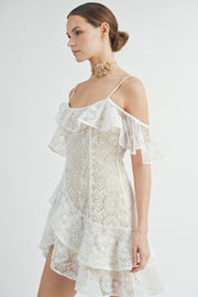 Lace Ruffle Mini Dress | ABND0819