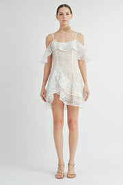 Lace Ruffle Mini Dress | ABND0819