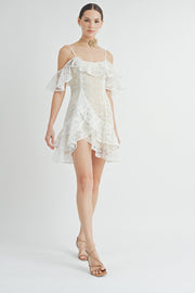 Lace Ruffle Mini Dress | ABND0819