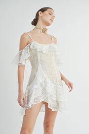 Lace Ruffle Mini Dress | ABND0819