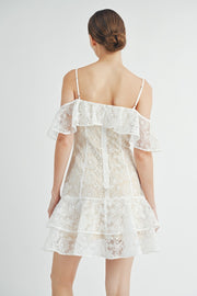 Lace Ruffle Mini Dress | ABND0819