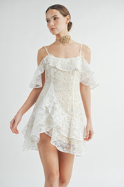 Lace Ruffle Mini Dress | ABND0819