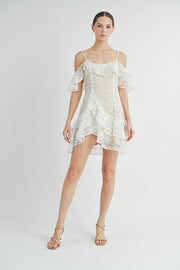Lace Ruffle Mini Dress | ABND0819