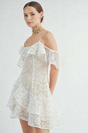 Lace Ruffle Mini Dress | ABND0819