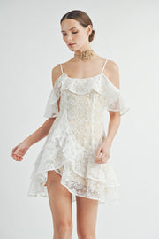 Lace Ruffle Mini Dress | ABND0819