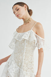 Lace Ruffle Mini Dress | ABND0819