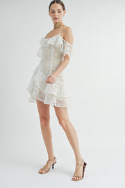 Lace Ruffle Mini Dress | ABND0819