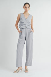 Side Pleats Vest & Pleated Pants SET | ABJT7546ABJB7547