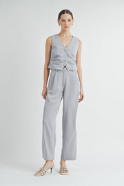 Side Pleats Vest & Pleated Pants SET | ABJT7546ABJB7547