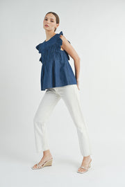 Flutter Sleeves Top | ABST7551