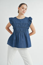 Load image into Gallery viewer, Flutter Sleeves Top | ABST7551
