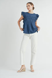 Flutter Sleeves Top | ABST7551