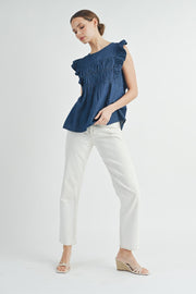 Flutter Sleeves Top | ABST7551