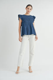 Flutter Sleeves Top | ABST7551