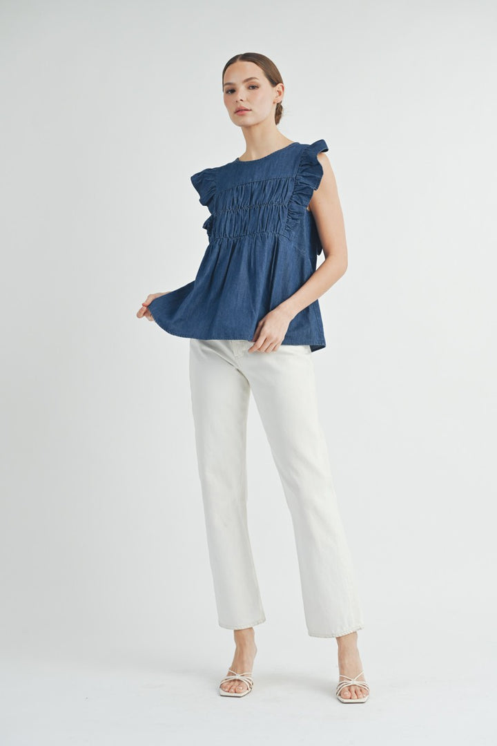 Flutter Sleeves Top | ABST7551