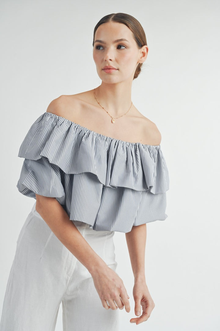 Off-The-Shoulder Bubble Top | ABST7546