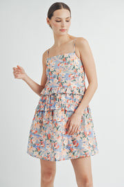 Strappy Ruffle Cotton Mini Dress | ABED7518