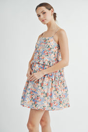 Strappy Ruffle Cotton Mini Dress | ABED7518