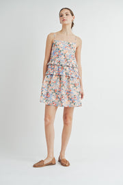 Strappy Ruffle Cotton Mini Dress | ABED7518