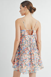 Strappy Ruffle Cotton Mini Dress | ABED7518