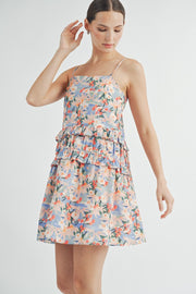 Strappy Ruffle Cotton Mini Dress | ABED7518