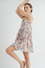 Strappy Ruffle Cotton Mini Dress | ABED7518