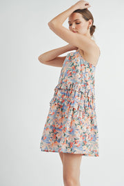 Strappy Ruffle Cotton Mini Dress | ABED7518