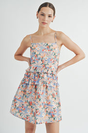 Strappy Ruffle Cotton Mini Dress | ABED7518