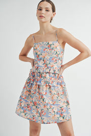 Strappy Ruffle Cotton Mini Dress | ABED7518