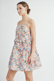 Strappy Ruffle Cotton Mini Dress | ABED7518