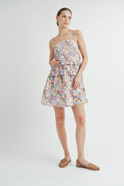 Strappy Ruffle Cotton Mini Dress | ABED7518