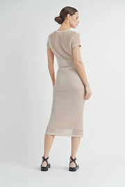 Open-Knit Sweater Cardigan Sweater Skirt Set | ABJT7500ABJB7501