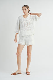 Sweater Hoodie Top & Shorts | ABES7500