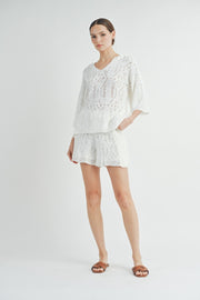 Sweater Hoodie Top & Shorts | ABES7500