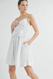 Double-Bow Pleated Mini Dress | ABED7520