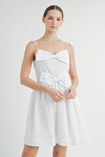 Load image into Gallery viewer, Double-Bow Pleated Mini Dress | ABED7520
