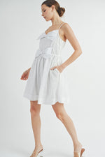 Load image into Gallery viewer, Double-Bow Pleated Mini Dress | ABED7520
