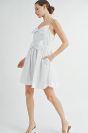 Double-Bow Pleated Mini Dress | ABED7520