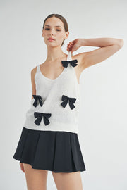 Bow Detail Sleeveless Knit Top | ABES7501