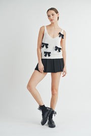 Bow Detail Sleeveless Knit Top | ABES7501