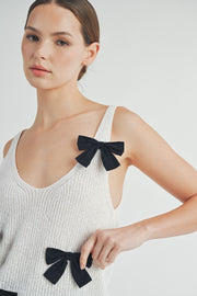Bow Detail Sleeveless Knit Top | ABES7501