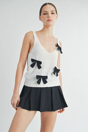 Bow Detail Sleeveless Knit Top | ABES7501