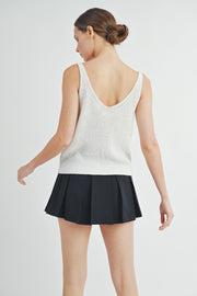 Bow Detail Sleeveless Knit Top | ABES7501