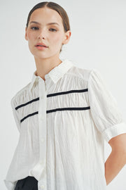 Short-Sleeve Shirred Top | ABET7510