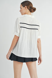 Short-Sleeve Shirred Top | ABET7510