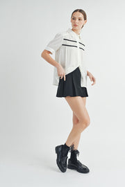 Short-Sleeve Shirred Top | ABET7510