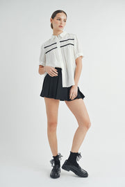 Short-Sleeve Shirred Top | ABET7510