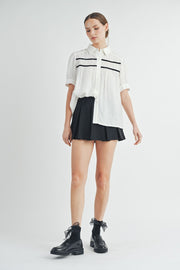 Short-Sleeve Shirred Top | ABET7510