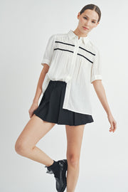 Short-Sleeve Shirred Top | ABET7510